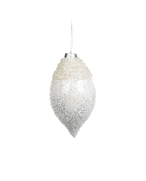 Decorazione Natalizia in Vetro Satinato con Perline – Goodwill Winter Frost – 8 cm – 3 Forme Disponibili
