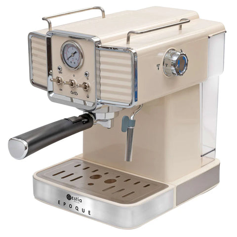 Macchina da Caffè Espresso "Epoque" Crema Retrò - 1.5LT 20bar 1350W, Estia Home