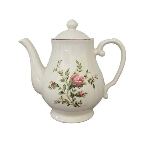 Teiera Moss Rose – Blanc MariClò | Ceramica Decorata con Roselline e Bordo Rosso