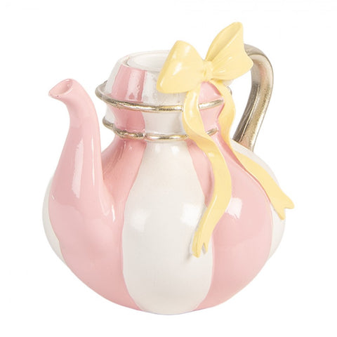 Candelabro decorativo a forma di teiera – 13x10x11 cm (rosa, plastica) by Clayre & Eef