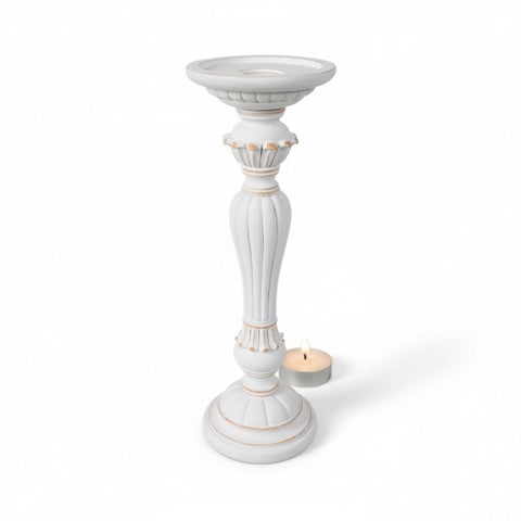 Candeliere Bianco Shabby Chic "Dely" - D.10xH.29cm
