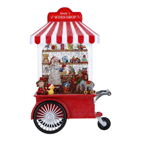 Shop Ambulante Carretto di Babbo Natale Musicale con Luci, 30x18cm