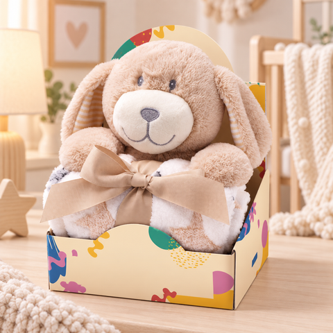 Copertina in Pile per Bambini - 75x90 cm con Peluche Animaletti