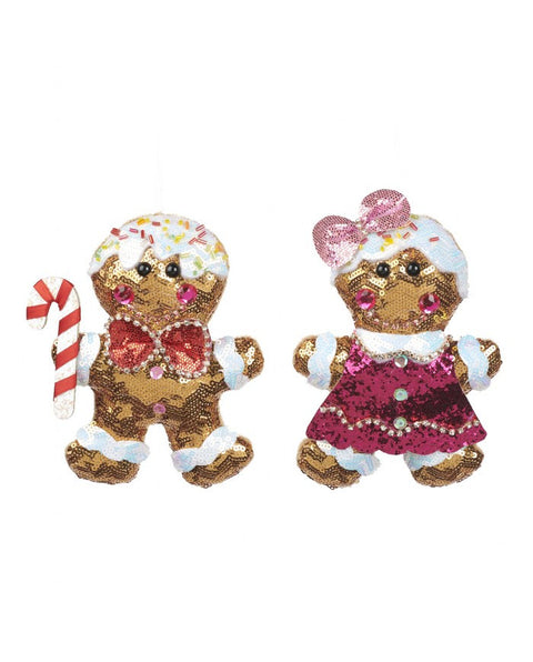 Decorazione Gingerbread Boy/Girl Sequin Rosa 16 cm – Goodwill Christmas Collection