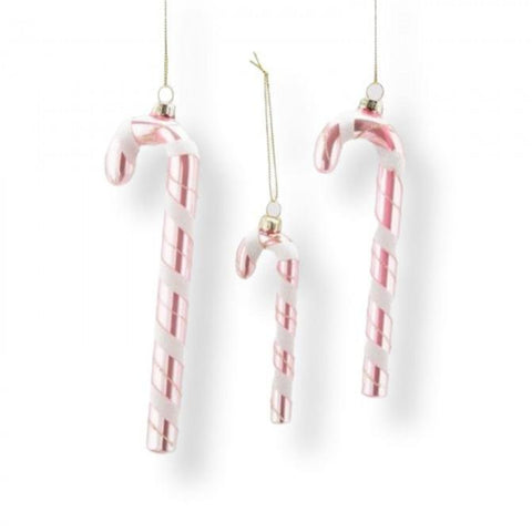 Set 3 Candy Cane in Vetro Rosa – Decorazioni Natalizie – EDG Enzo De Gasperi