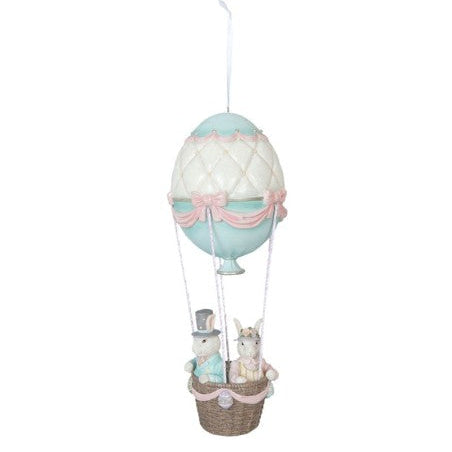 Decorazione Conigli in Mongolfiera - 19x47 cm