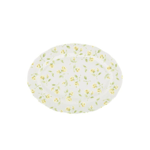 Vassoio Ovale “Floret Full Yellow” – Blanc MariClò | Ceramica Decorata | Piccolo o Grande