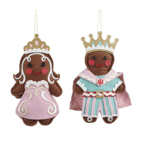 Decorazione Gingerbread Prince & Princess Feltro 19 cm Rosa – Goodwill Christmas Collection