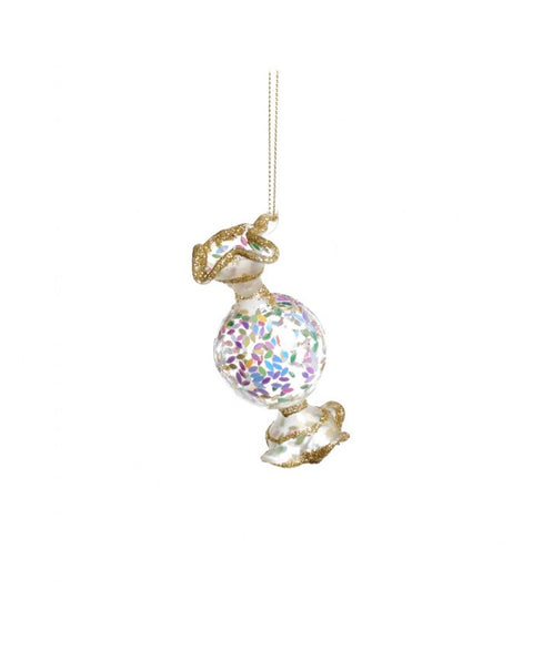 Decorazioni Caramella in Vetro con Foil Rosa/Blu/Oro 8 cm – Goodwill Christmas Collection
