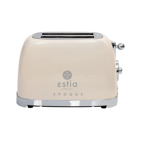 Tostapane 2 Fette Retrò "Epoque" Crema Acciaio Inox - 815W, Estia Home
