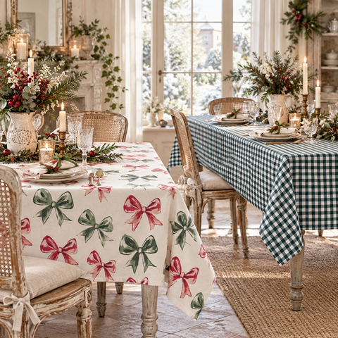 Tovaglia Rettangolare con Motivi Assortiti – Fiocchi Collection by Blanc MariClò, 140x180cm e 140x240cm