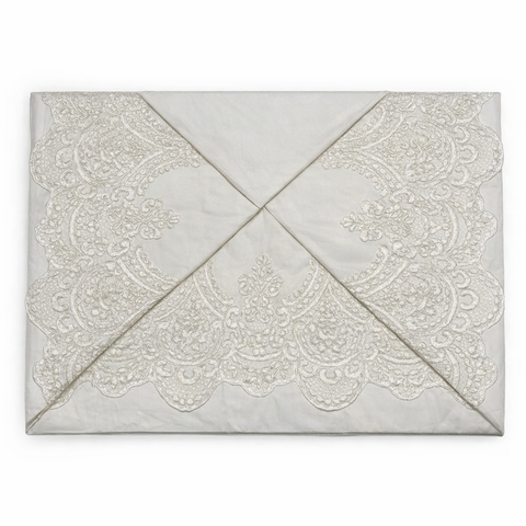 Completo Lenzuola in Puro Cotone con Pizzo Rebrodè - 250x290 cm