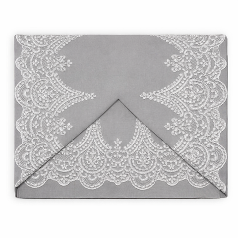 Completo Lenzuola in Puro Cotone con Pizzo Rebrodè - 250x290 cm