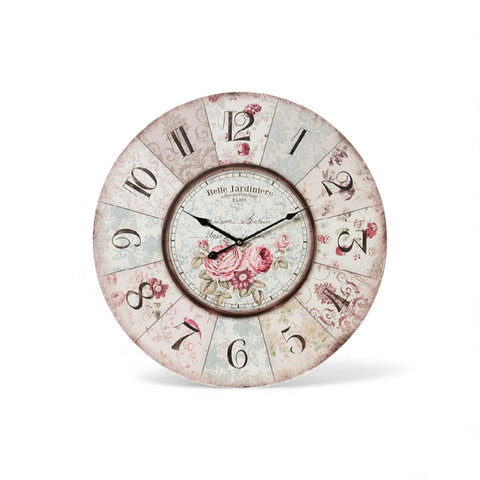 Orologio da Parete Rotondo 58 cm – L’Arte di Nacchi – Stile Shabby Chic con Rose