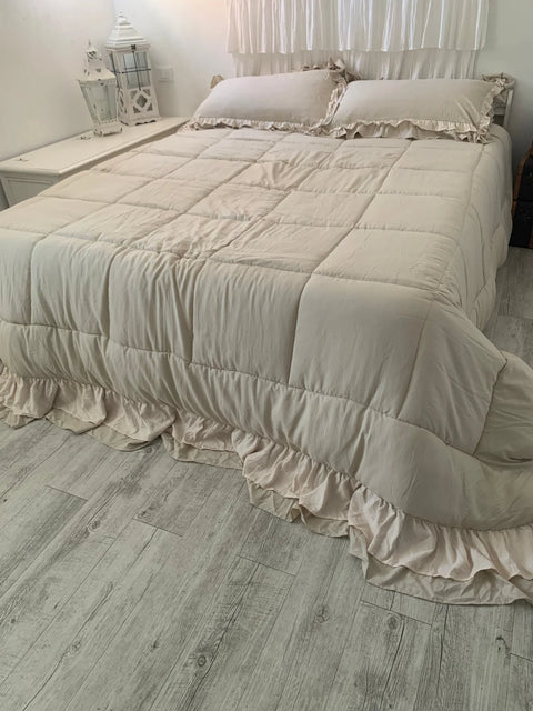 Trapunta Cloud Rouche matrimoniale 260x260 con federe – Varianti colore