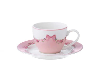 Tazza con piattino fiocco