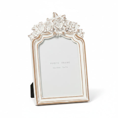 Portafoto Shabby Chic con Fregi Floreali L'Arte di Nacchi - 16,5x25x3 cm