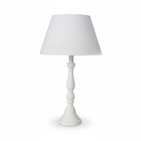 Lampada da Tavolo "Thea" Bianca Shabby Chic - H.53cm