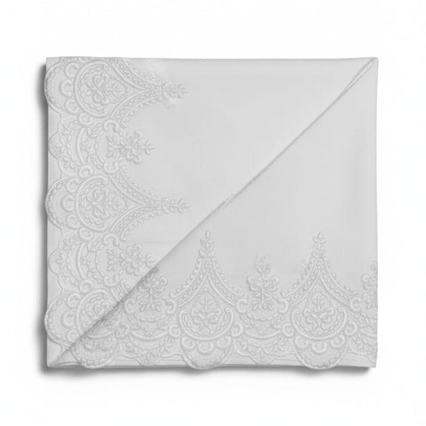 Completo Lenzuola in Puro Cotone con Pizzo Rebrodè - 250x290 cm
