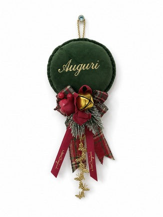 Palloncino Velvet Ricamato Personalizzabile con Composizione Natalizia by Mata Creazioni, 13x25 cm