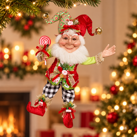 Elfo Natalizio Candy Dandy Small Edizione Limitata – Goodwill by Mark Roberts, 30cm in ambientazione natalizia