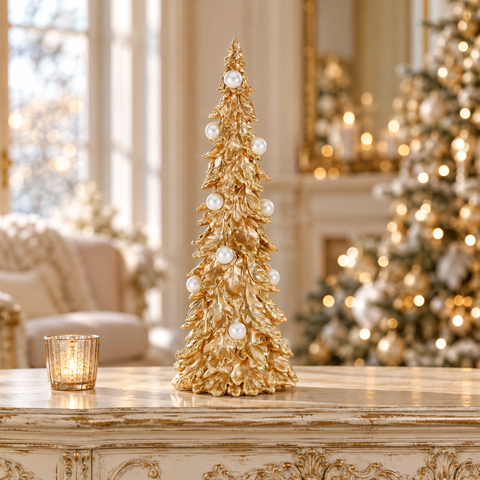 Albero oro con perle Goodwill 48 cm ambientato