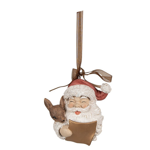 Decorazione Natalizia Babbo Natale con Cerbiatto 9 cm – Clayre & Eef Christmas Ornament