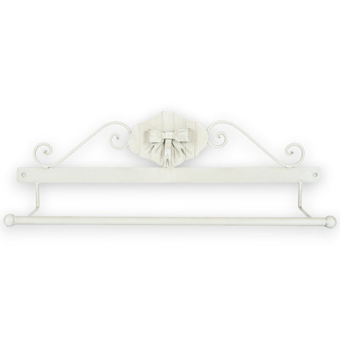 Porta Asciugamani in Ferro Battuto con Fiocco – Linea Flock 49×10×16 cm