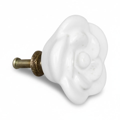 Maniglia a Fiore in Ceramica Shabby Chic - Diametro 4x3 cm