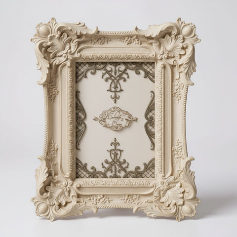 Portafoto “Gemma” Bianco Decapato in Resina – Cornice Shabby Chic (10x15 e 13x18 cm)