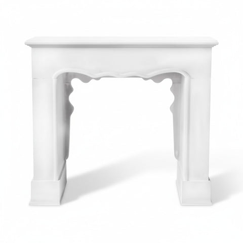 Cornice Camino in Legno Bianco Shabby Chic - 100x23x95 cm