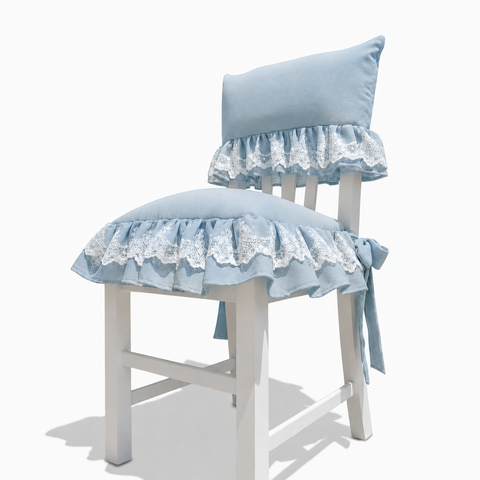 Set Coprisedia Elizabeth in cotone e pizzo