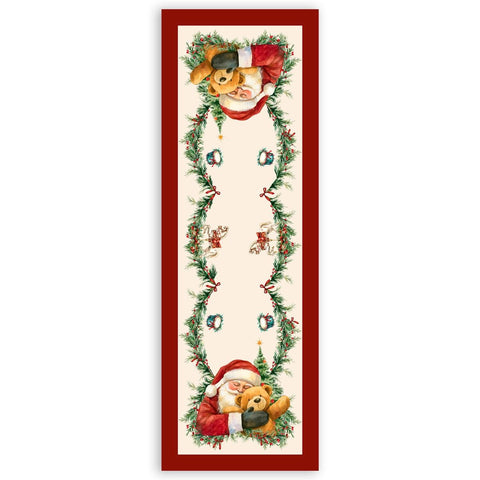 Runner Natalizio Armonia con Babbo Natale e Orsetto – Stampa Digitale, 47x140 cm