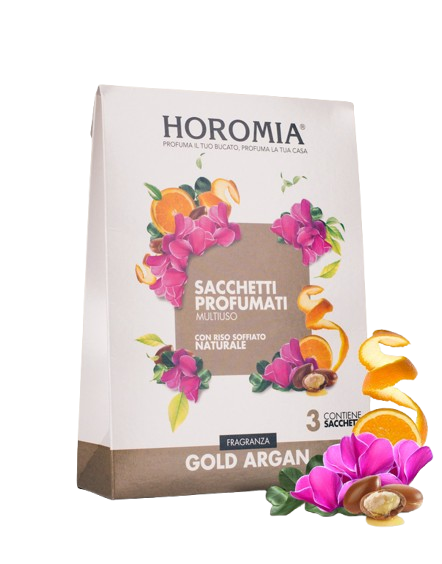 SACCHETTI PROFUMATI MULTIUSO FRAGRANZA GOLD ARGAN HOROMIA