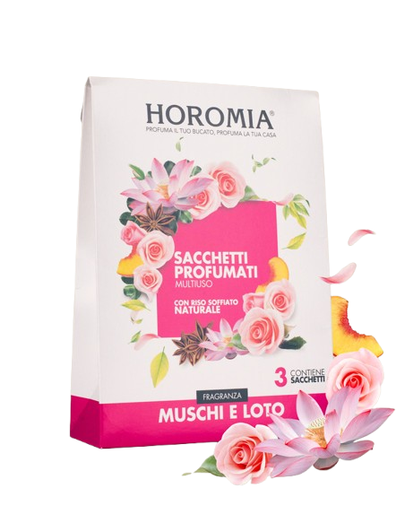 SACCHETTI PROFUMATI MULTIUSO FRAGRANZA MUSCHI E LOTO HOROMIA