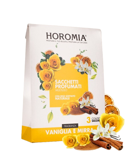 SACCHETTI PROFUMATI MULTIUSO FRAGRANZA VANIGLIA E MIRRA HOROMIA