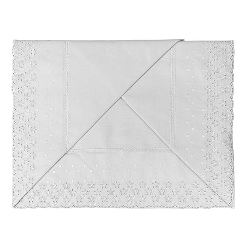 Completo Lenzuola Matrimoniale Puro Cotone Pizzo San Gallo 180x200 cm