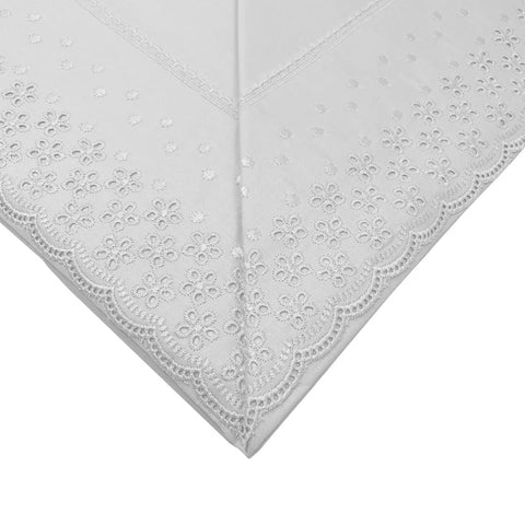 Completo Lenzuola Matrimoniale Puro Cotone Pizzo San Gallo 180x200 cm