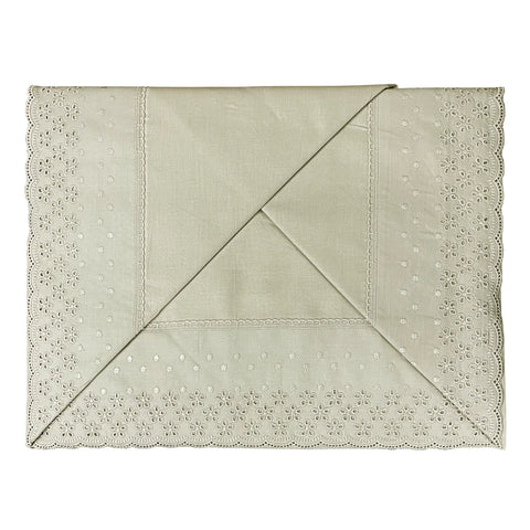 Completo Lenzuola Matrimoniale Puro Cotone Pizzo San Gallo 180x200 cm