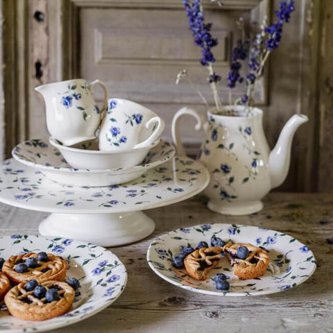 Servizio Piatti Floret Full – Blanc MariClò | 18 Pezzi in Ceramica | Varianti Blu e Giallo