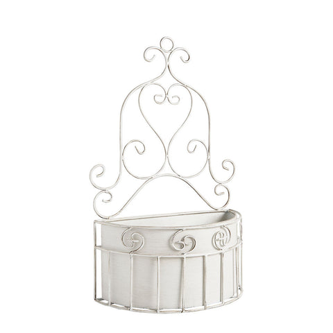 Set di 2 Supporti Murali per Piante in Metallo Bianco - Mathilde M, 13x26x13cm e 34x49x15cm