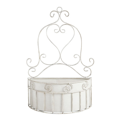 Set di 2 Supporti Murali per Piante in Metallo Bianco - Mathilde M, 13x26x13cm e 34x49x15cm