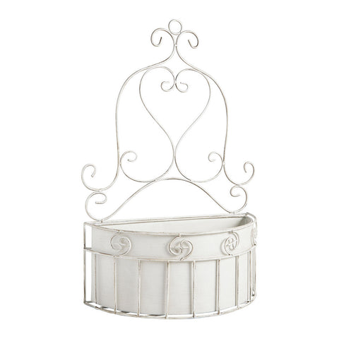 Set di 2 Supporti Murali per Piante in Metallo Bianco - Mathilde M, 13x26x13cm e 34x49x15cm