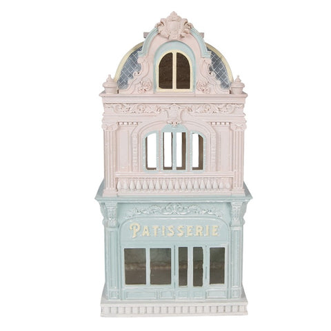 Casetta decorativa stile romantico 19x15x38 cm blu pastello in plastica Clayre & Eef