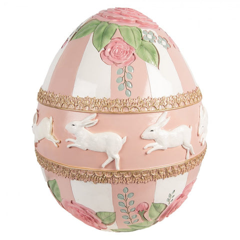 Uovo decorativo rosa con conigli Ø 46 cm Clayre & Eef