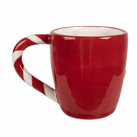Tazza Natalizia Rossa con Omini di Pan di Zenzero in Ceramica
