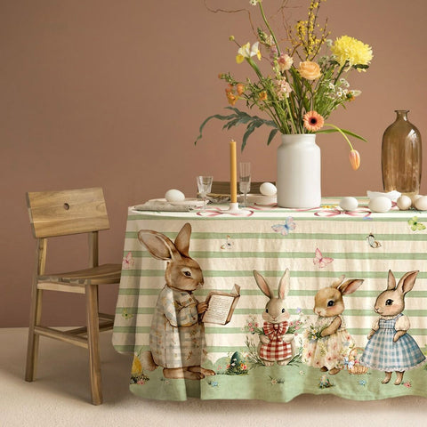 Tovaglia "Nonno Coniglio" - Atmosfera Pasquale Shabby Chic (x12 o x6)