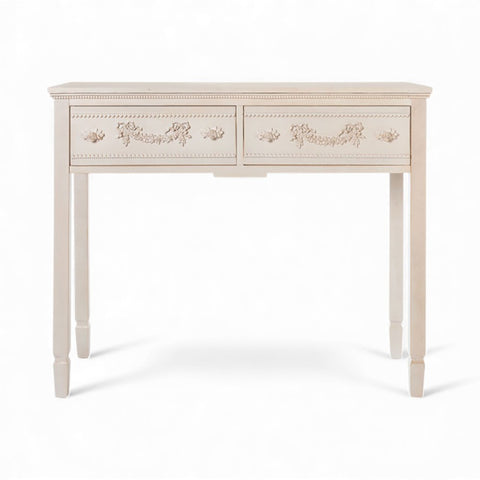Consolle Shabby Chic in Legno con Decorazioni a Rilievo – 108x90 cm