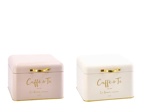 Scatola Porta Capsule Caffè & Tè in Latta - 20x20xH14 cm