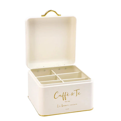 Scatola Porta Capsule Caffè & Tè in Latta - 20x20xH14 cm